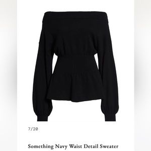 Something Navy black Off Shoulder Sweater SMALL